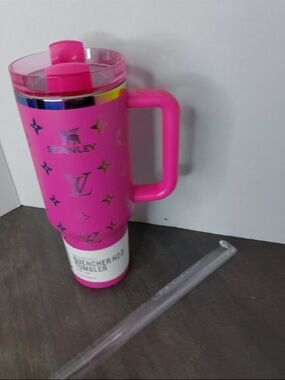 Stanley Hot Pink Travel Tumbler with Metallic Accents